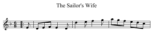 The Sailor's Wife - staff notation