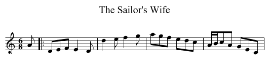 The Sailor's Wife - staff notation