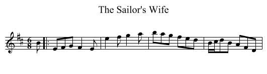 The Sailor's Wife - staff notation