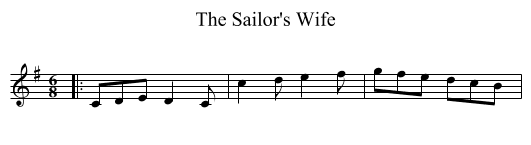 The Sailor's Wife - staff notation