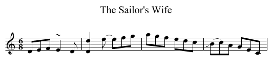 The Sailor's Wife - staff notation