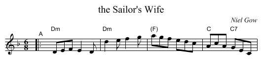the Sailor's Wife - staff notation