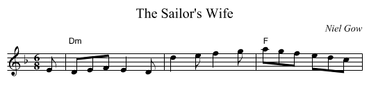 The Sailor's Wife - staff notation