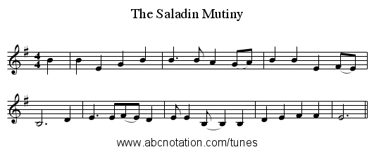The Saladin Mutiny - staff notation