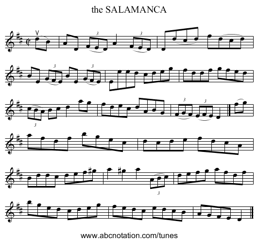 the SALAMANCA - staff notation