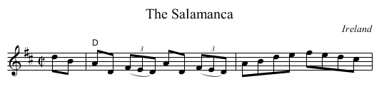 The Salamanca - staff notation