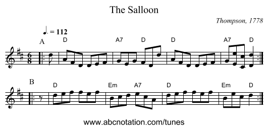 The Salloon - staff notation