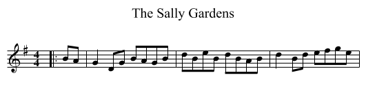The Sally Gardens - staff notation