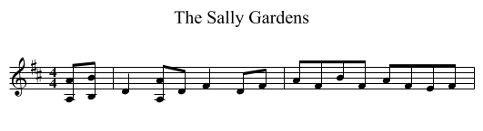 The Sally Gardens - staff notation