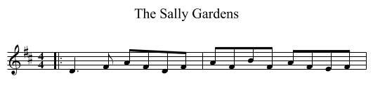 The Sally Gardens - staff notation
