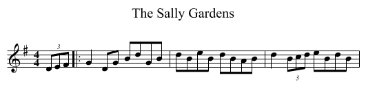 The Sally Gardens - staff notation