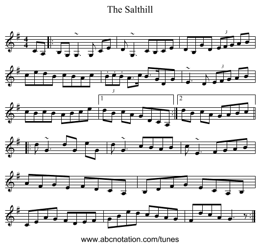 The Salthill - staff notation