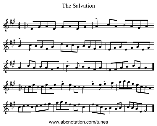 The Salvation - staff notation