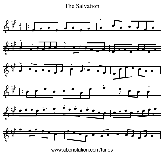 The Salvation - staff notation