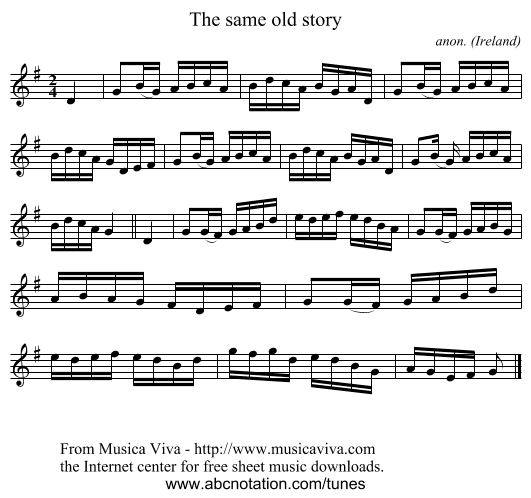 The same old story - staff notation