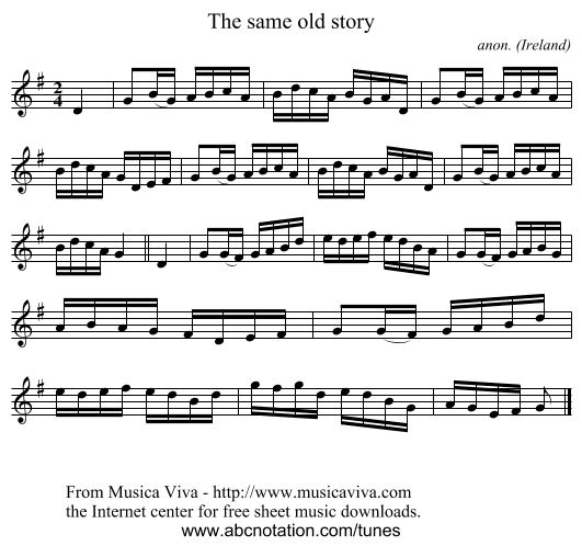 The same old story - staff notation