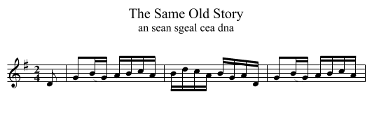The Same Old Story - staff notation