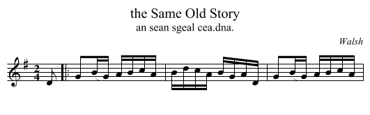 the Same Old Story - staff notation