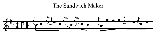 The Sandwich Maker - staff notation