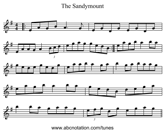 The Sandymount - staff notation