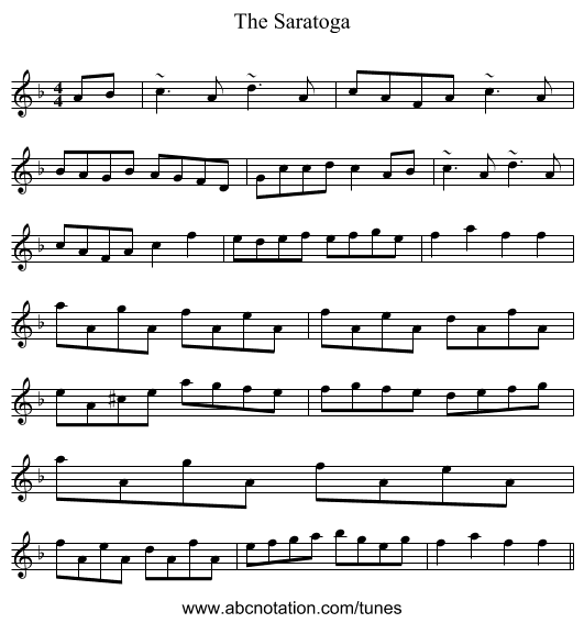 The Saratoga - staff notation