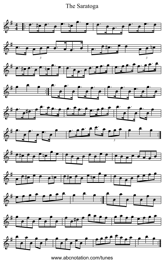 The Saratoga - staff notation
