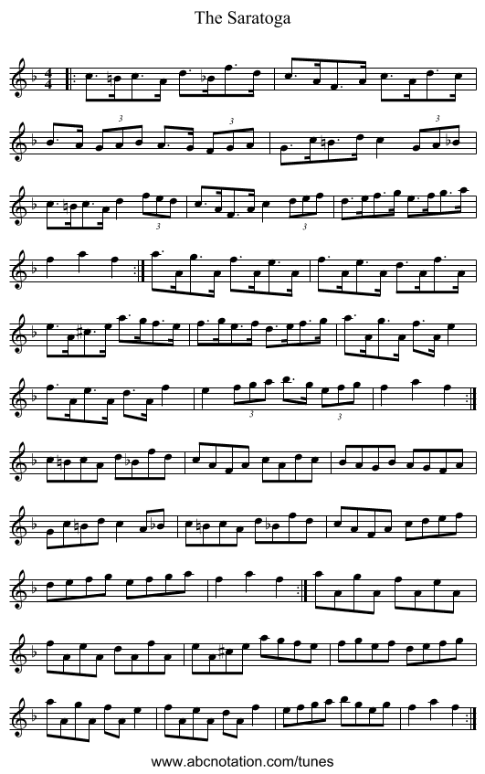 The Saratoga - staff notation