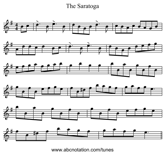 The Saratoga - staff notation