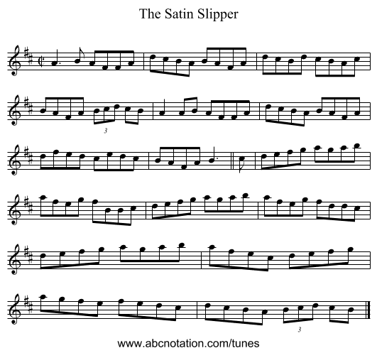 The Satin Slipper - staff notation