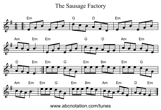 The Sausage Factory - staff notation