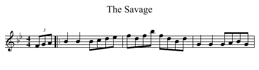 The Savage - staff notation