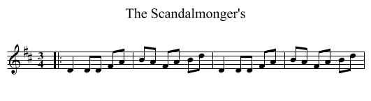 The Scandalmonger's - staff notation
