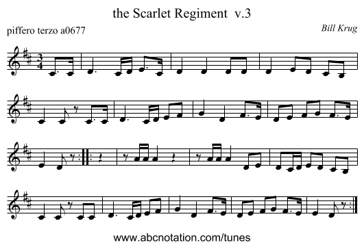the Scarlet Regiment  v.3 - staff notation