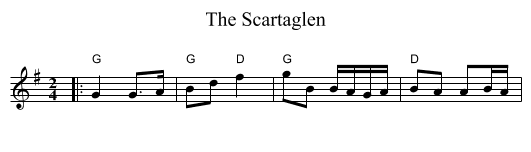 The Scartaglen - staff notation
