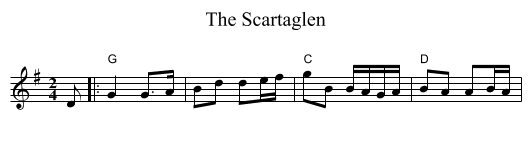 The Scartaglen - staff notation