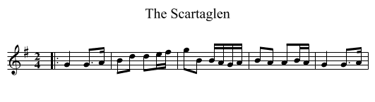 The Scartaglen - staff notation