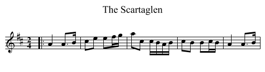 The Scartaglen - staff notation