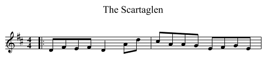 The Scartaglen - staff notation