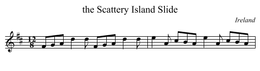 the Scattery Island Slide - staff notation