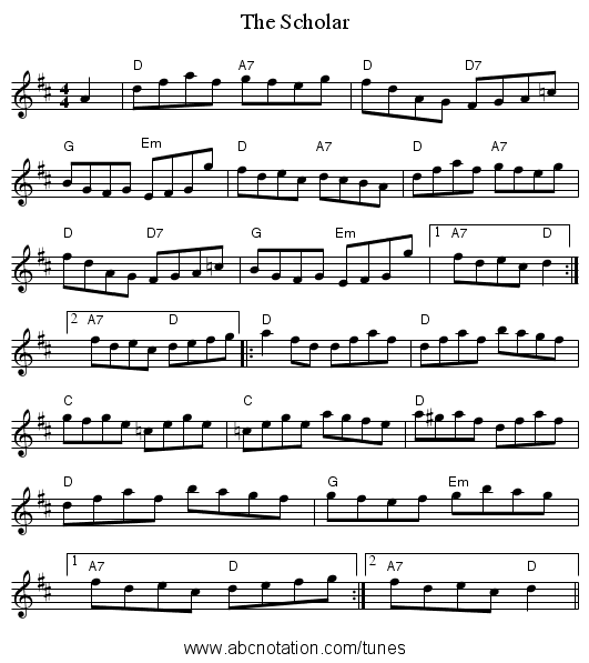 The Scholar - staff notation