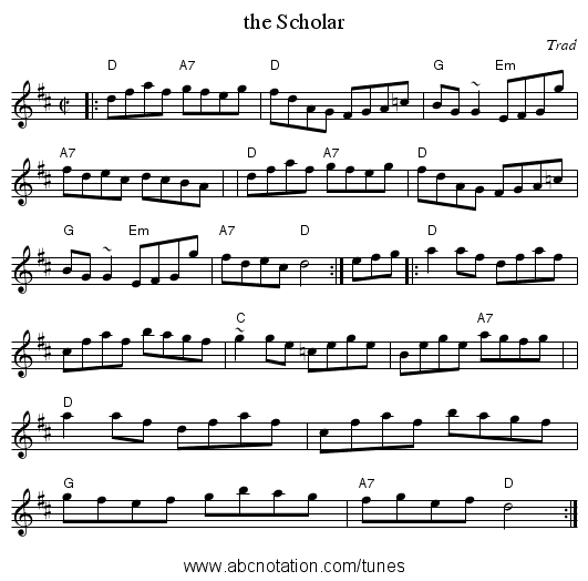 the Scholar - staff notation