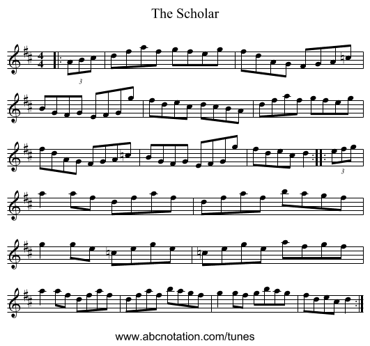 The Scholar - staff notation