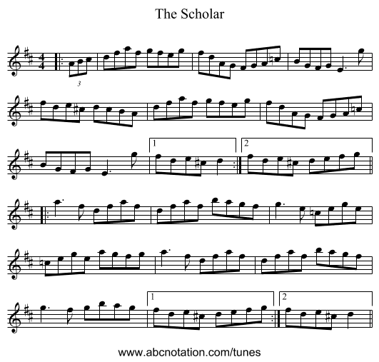 The Scholar - staff notation