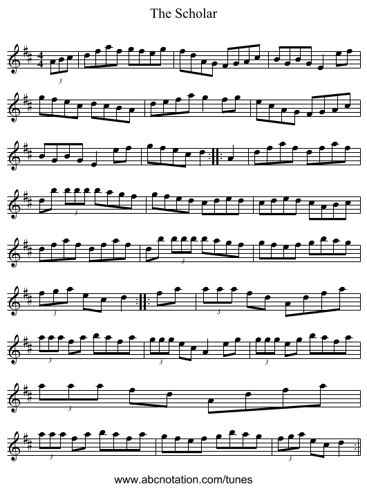 The Scholar - staff notation