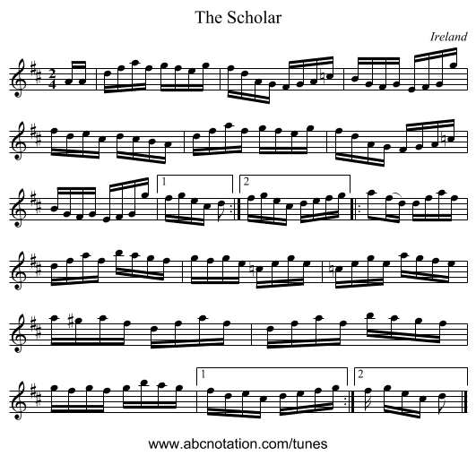 The Scholar - staff notation