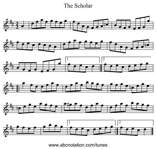 The Scholar - staff notation