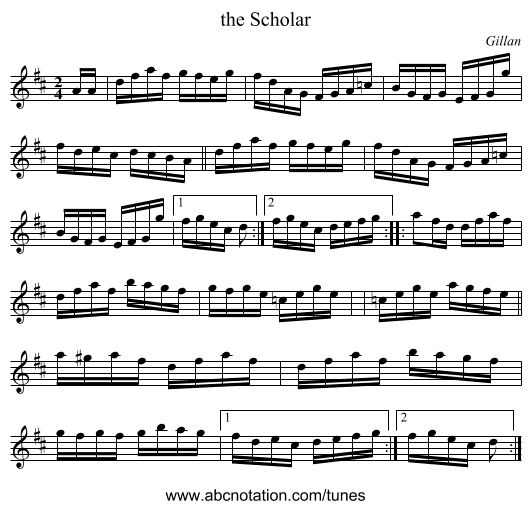 the Scholar - staff notation