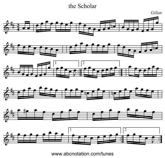 the Scholar - staff notation