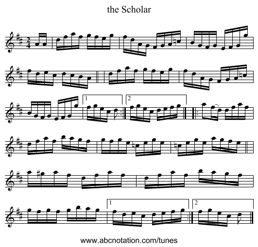 the Scholar - staff notation