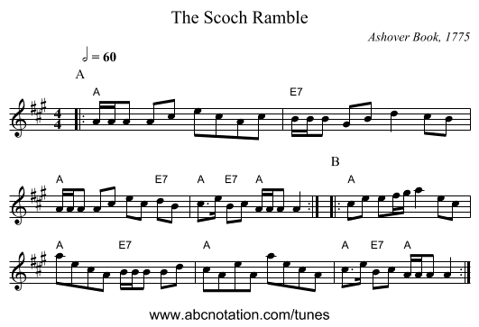 The Scoch Ramble - staff notation